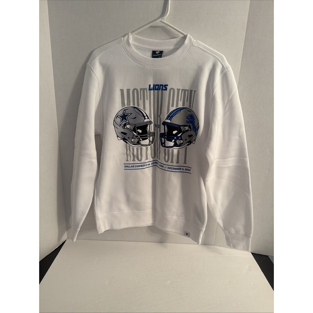 Fanatics Dallas Cowboys VS Detroit Lions White Sweater Size S Motor City NFL NWT
